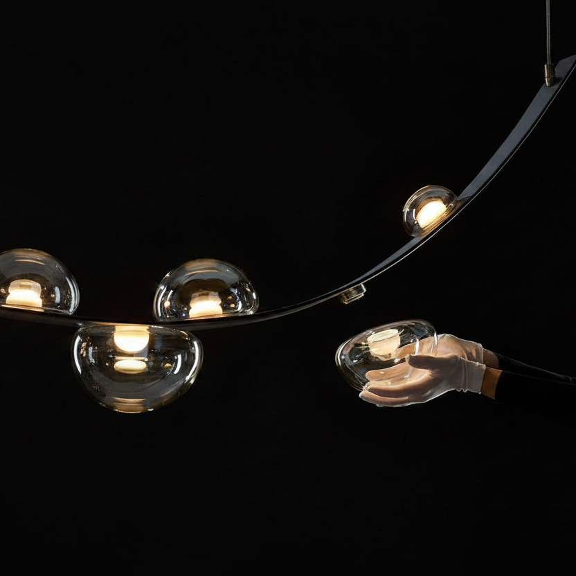 Leather Belt Bubble Chandelier