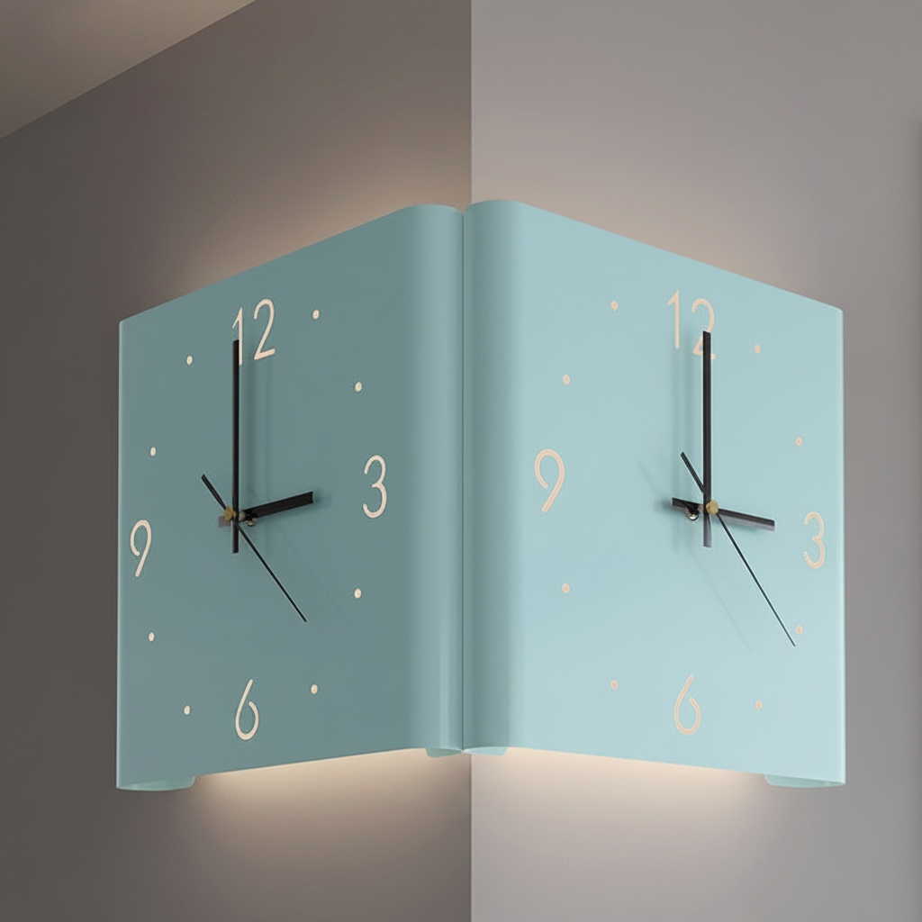 Double Sided Corner Lighted Clock