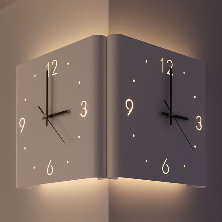 Double Sided Corner Lighted Clock